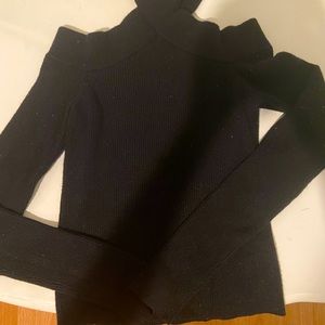 Lulus Black Cutout Turtleneck Sweater (small)
